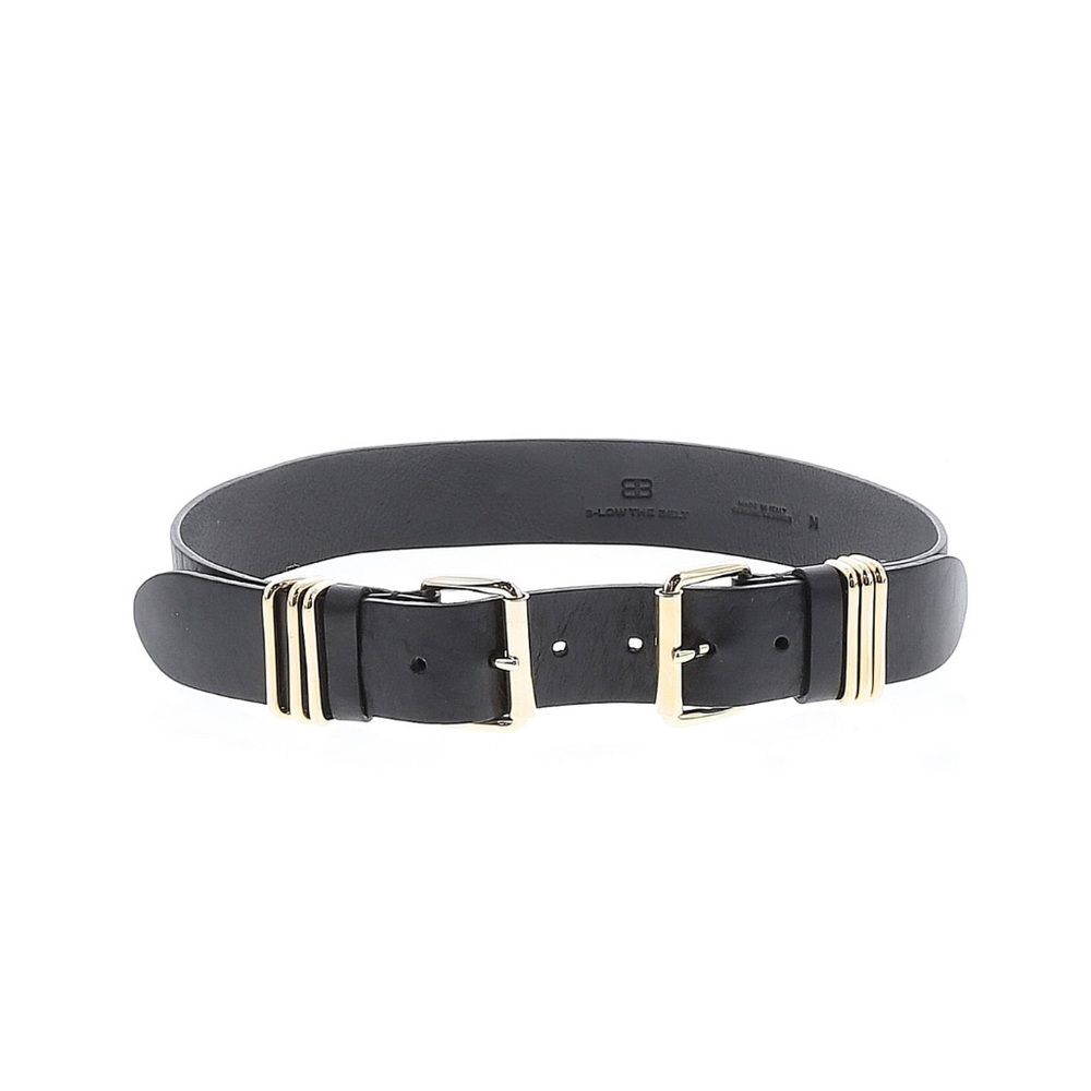 B-Low the Belt Black with Gold Buckle Belt